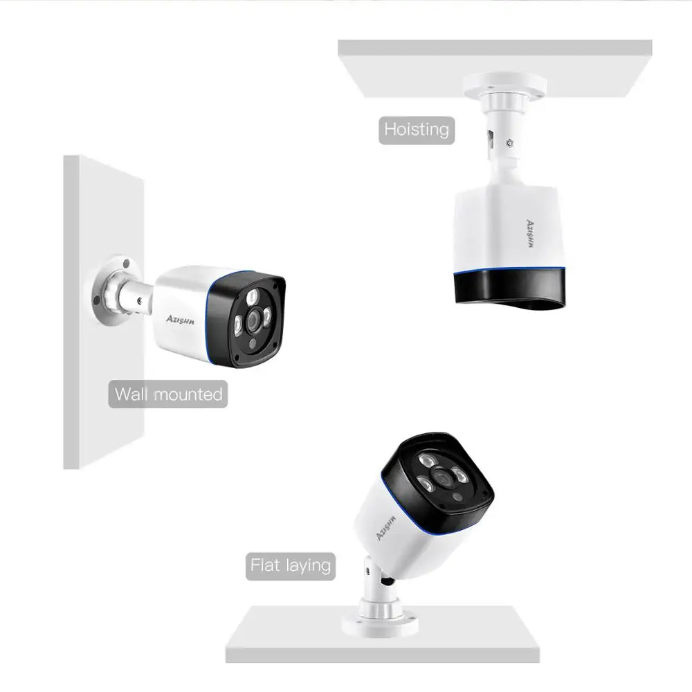 AZISHN IP камера POE 3MP H.265AI CCTV камера s Outfoor Водонепроницаемая Домашняя безопасность ИК ночного видения Surveilance Cam ONVIF