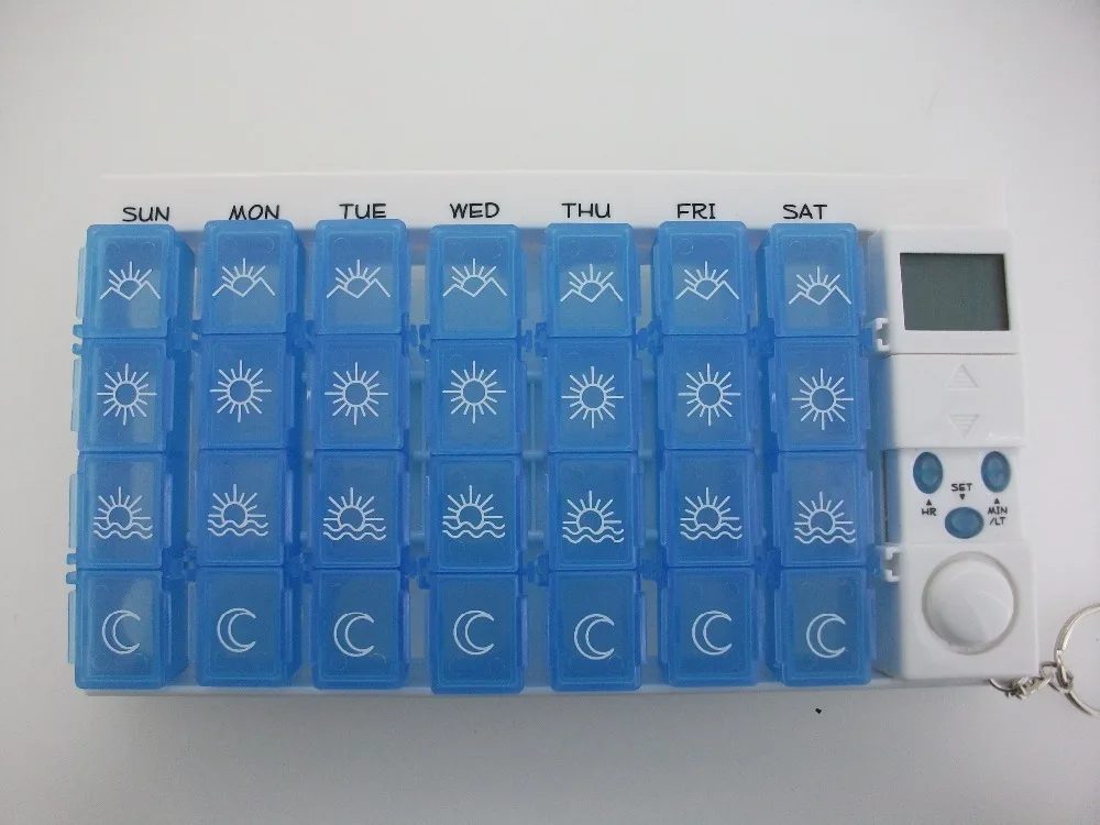 Цифровой электронный контейнер для таблеток таймер разделитель органайзер на 7