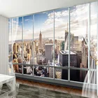 Пользовательские фотообои 3D стерео окно Нью-Йорк здание пейзаж обои для офиса гостиной домашний декор настенная ткань