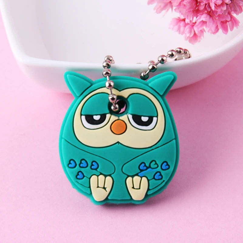 Photo Color9 Мультфильм аниме брелок милый силиконовый Микки Ститч медведь ключ крышка для женщин подарок сова Porte Clef Minne брелок - Цвет: Photo Color9