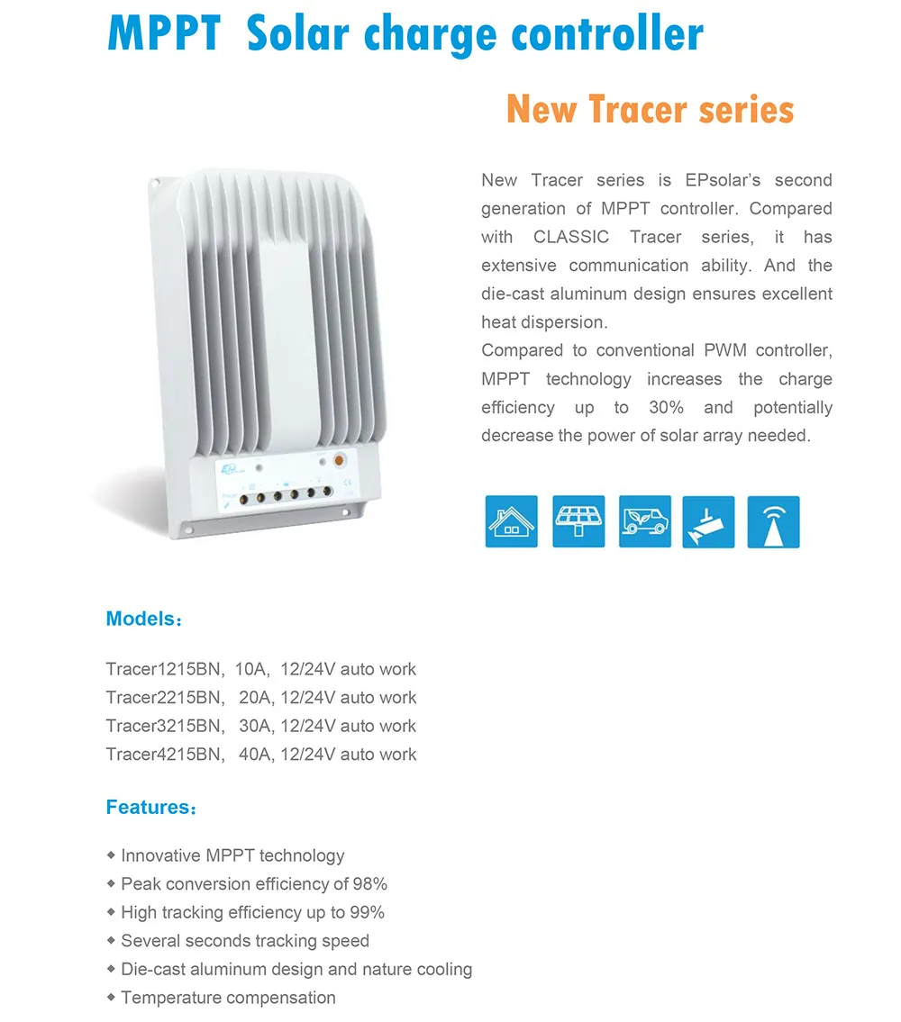 Кабель USB и датчик температуры EPEVER MPPT регулятор Tracer2215BN MT50 метр EPSolar Солнечная tracer контроллер 20A 24 В