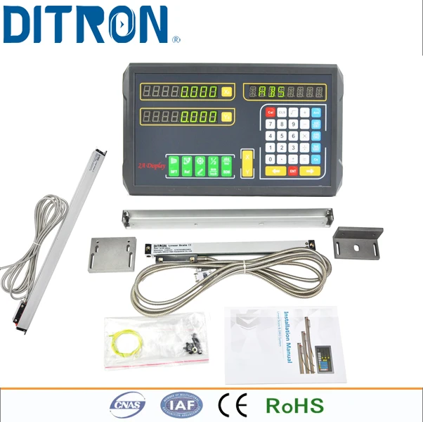 Ditron 2 оси цифровой индикации с 2 шт. линейные весы 0-1500 мм 5um кодировщик полный dro наборы