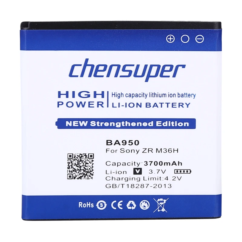 Новый литий-ионный аккумулятор 3700 мАч BA950 Для телефона Sony Ericsson Xperia ZR SO-04E M36h C5502 C5503