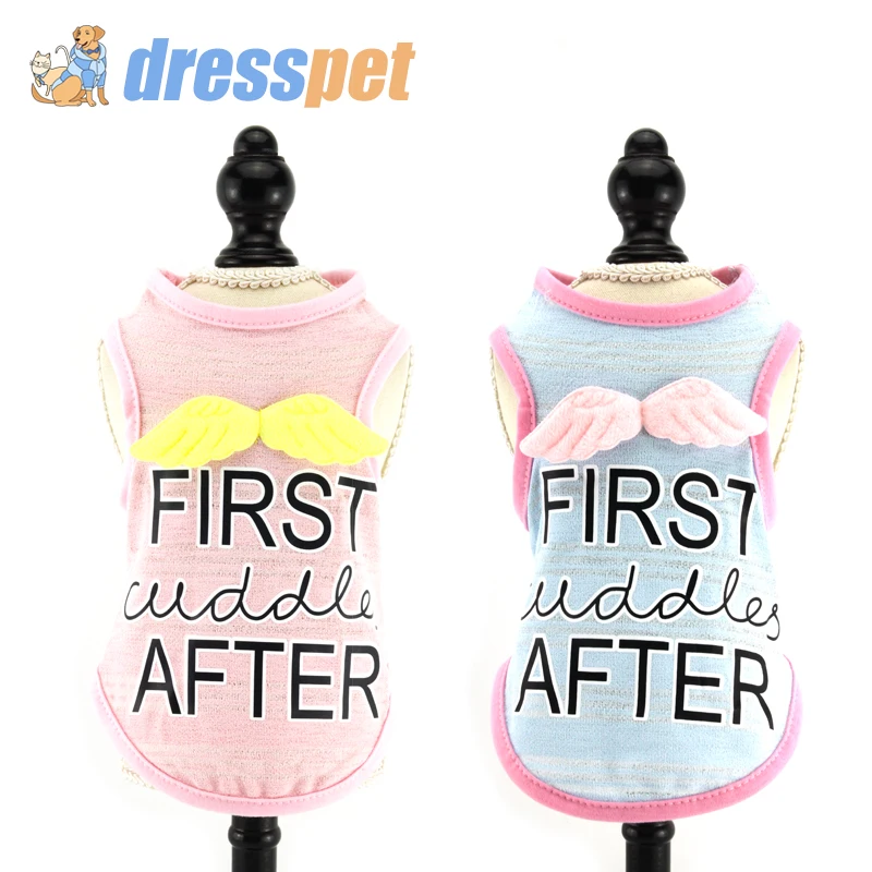 Летняя одежда для собак Жилет с крыльями ангела Модная стильная рубашка Цвет