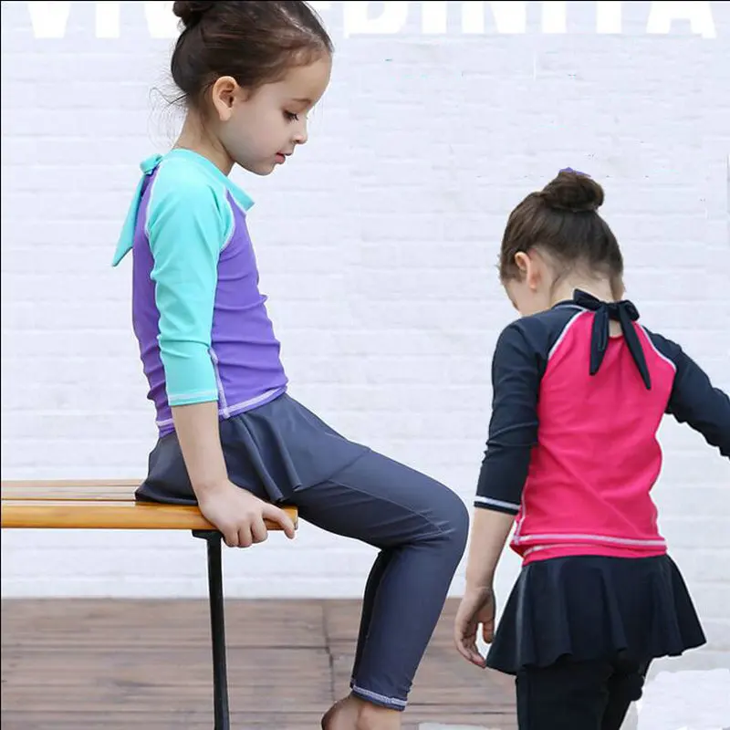 2017 г. Летний купальник для девочек юниоров одежда плавания с защитой от