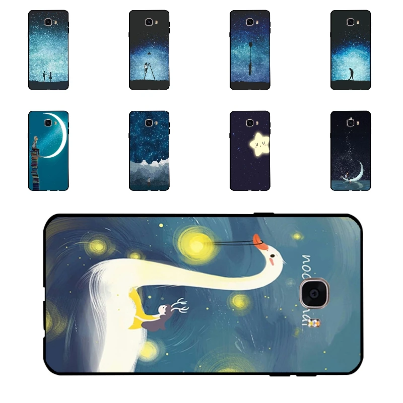Чехол для Galaxy C7 ультратонкий черный мягкий чехол из ТПУ Samsung C7000 DIY телефона 5 7