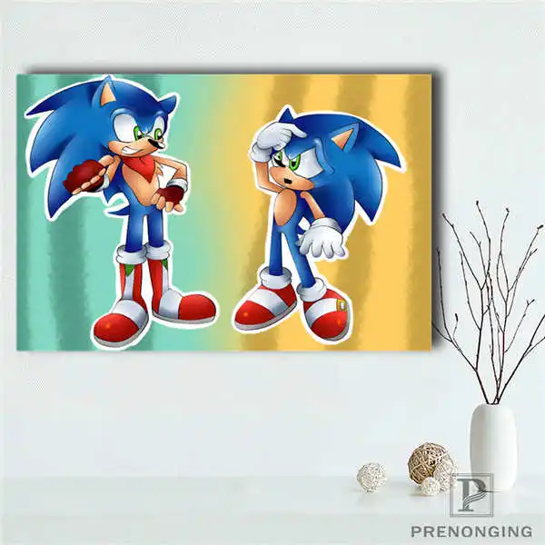 Sonic 3D украшение дома фильм холст для картины на индивидуальный заказ настенный Шелковый плакат ткань печать#191114-221 - Цвет: Розовый