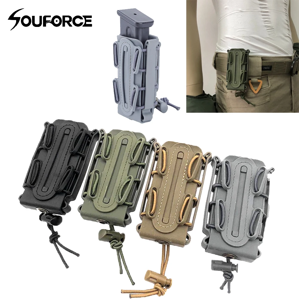 

4 Color 9mm Molle Pistol Mag Military Magazine Pouch Holster with Belt Clip Soft Shell mag pouch Fastmag Molle Pouch