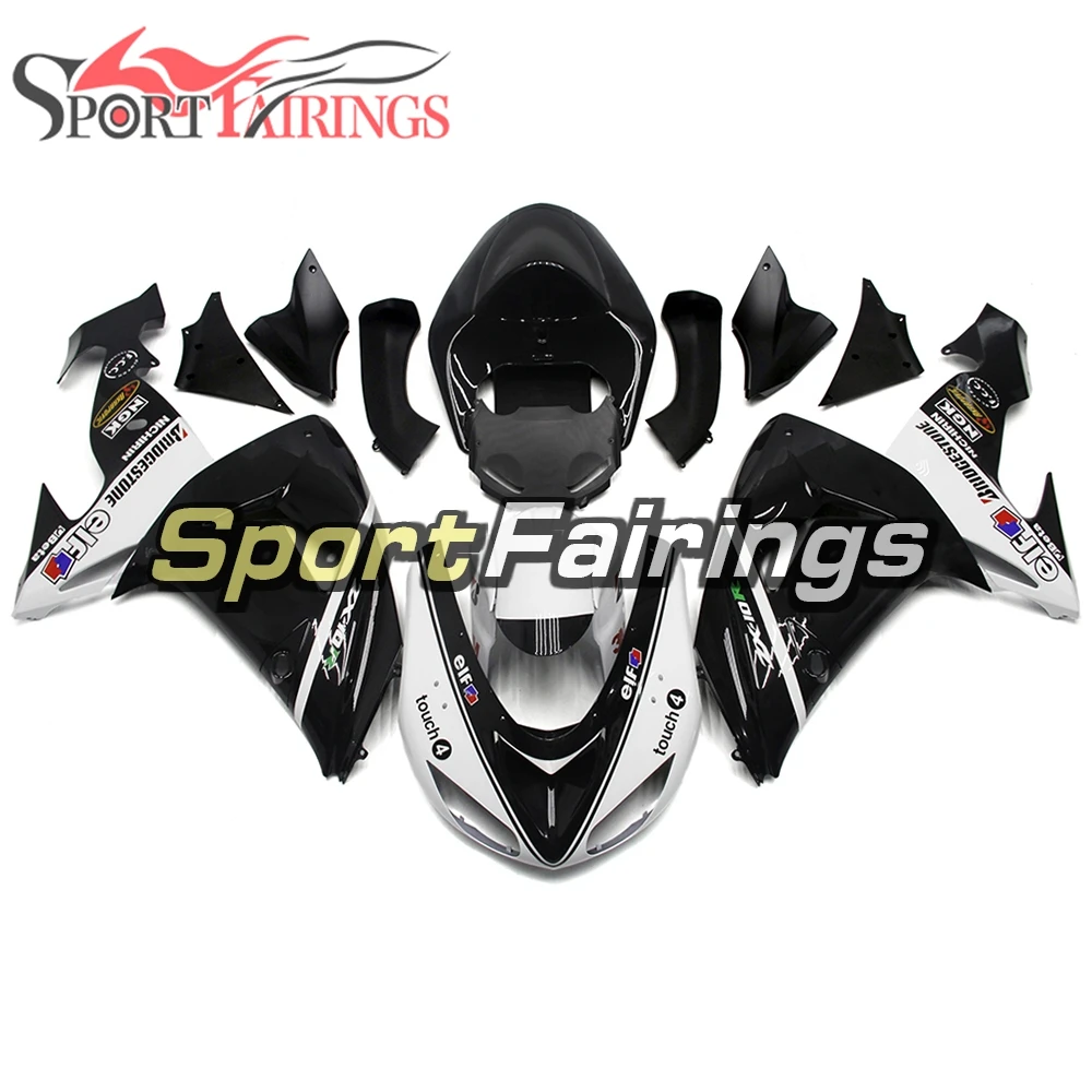 

Обтекатели для Kawasaki Ninja ZX-10R 06 07 ZX10R 2006 2007 мотоциклетный полный комплект обтекателей ABS Пластиковые обтекатели черные белые