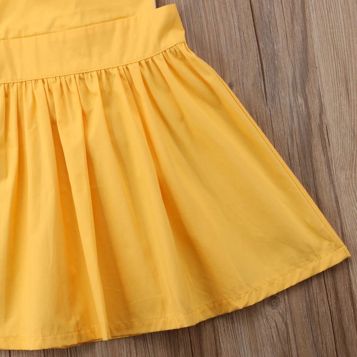 2018 Kids Baby Girl Clothes Summer Princess Flying Sleeves Party Prom Tutu Dress Yellow Solid Sundress 1-6Y | Детская одежда и