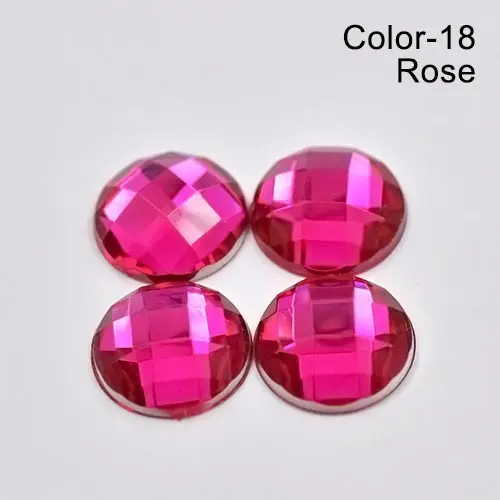 JUNAO 20 мм большой прозрачный кристалл с плоской задней частью круглый клей для страз на AB кристаллы Камни не горячей фиксации Акриловые стразы бусины для одежды - Цвет: Peach Red