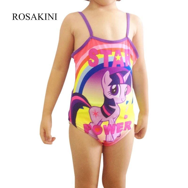 Rosakini 2017 My Little Pony Одна деталь купальники детские Монокини Обувь для девочек