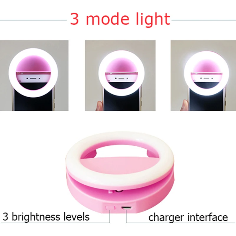 Newteneight селфи Светодиодная лампа универсальный телефон Lampa Do селфи Портативный Usb Chager кольцо свет для Iphone X Luz Para Movil Len