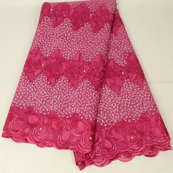rose red Последняя французская нигерийская кружевная ткань высокого качества вышитая Тюль кружевная ткань в африканском стиле с камнями для свадьбы вуаль кружева - Цвет: rose red
