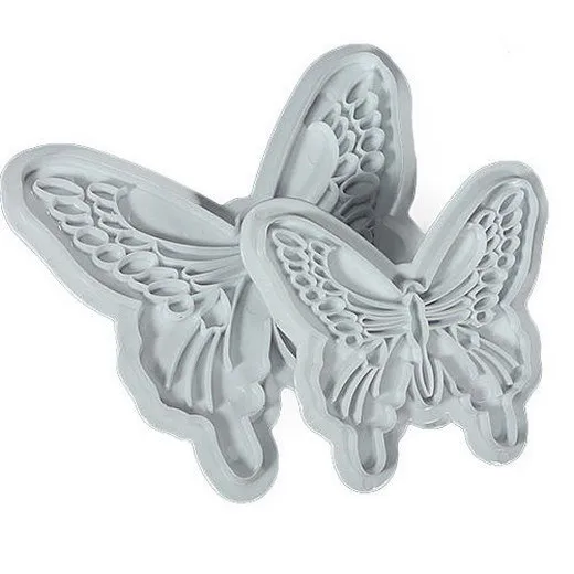 2016 New 2PCS/lot Hot Butterfly Cake Fondant Decorating Cookie Plunger Cutters Mold Tools Plastic Mould A001 |