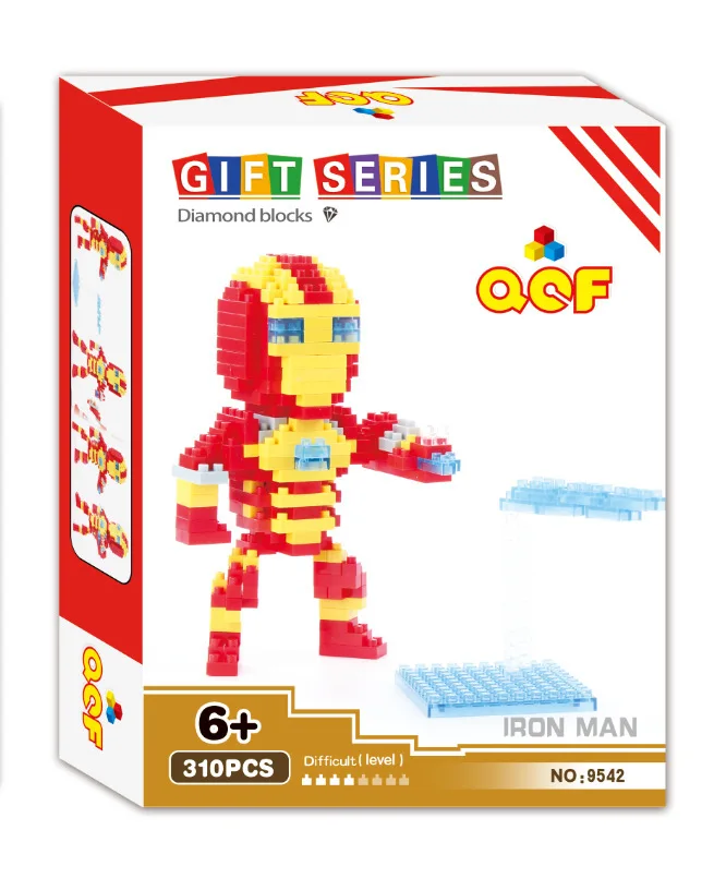 Завод QCF Блоки Железный человек Пластиковые Мини Мстители MicroBlocks Ironman DIY