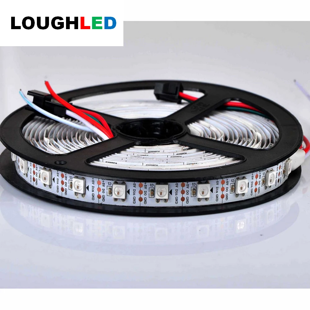 WS2812 точка управления Магия цвета SMD5050 DC5V гибкие Светодиодные ленты 60
