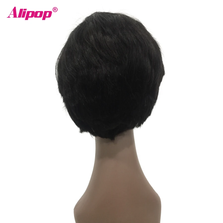 Alipop Glueless короткие человеческие волосы парики предварительно сорванные