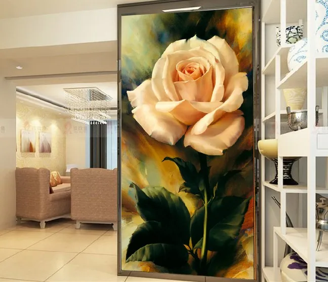 

Photo wallpaper 3D TV background wall hand-painted flower porch bedroom living room wallpaper mural