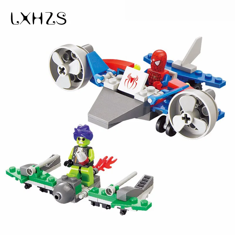 Новый самолет вертолет Супер Герои Халк Человек-паук против Зеленый Гоблин