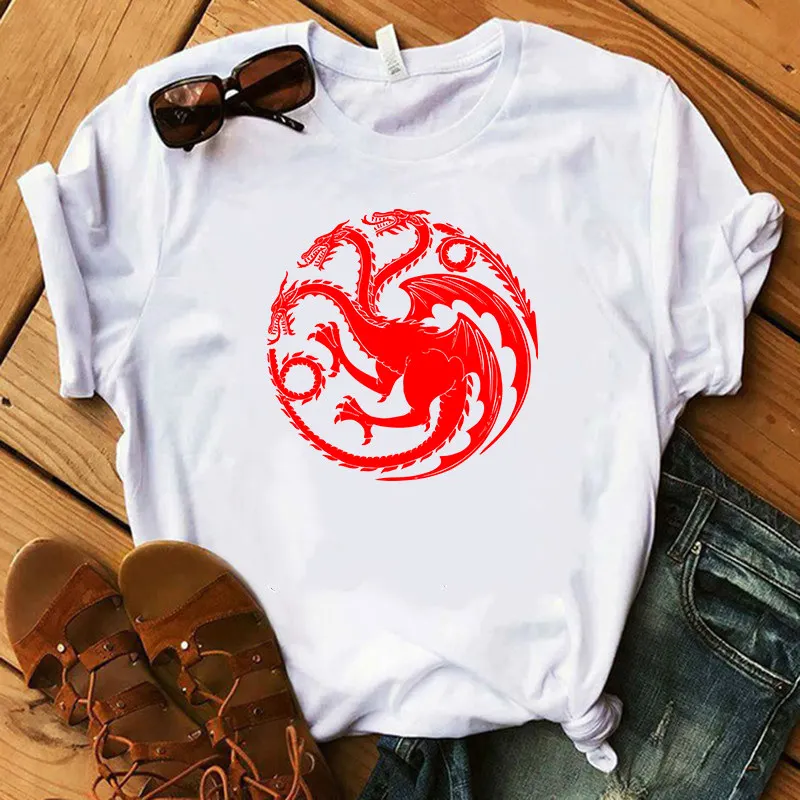 41475y Dracarys футболка для женщин футболки Игровые летние мама дракона Harajuku Camisetas футболки Vogue Эстетическая одежда - Цвет: 41475y