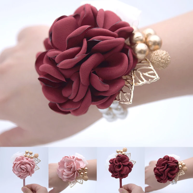 

Wedding Prom Corsage Ceremony Flower Brooch Boutonnieres And Artificial Flowers Wrist Flower Wedding Accessories Supplies