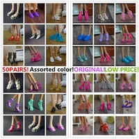 wholesale 50 pair lot new orignal shoes for barbie doll high quality fashion doll accessories flats shoes sanndas high heels