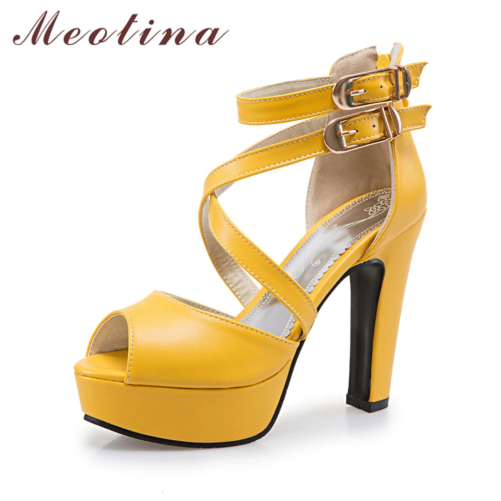 Женские римские сандалии Meotina летние гладиаторы на платформе с ремешком и