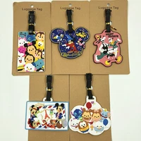 disney cartoon mickey mouse travel accessories travel tag luggage minnie suitcase id addres portable label pendant
