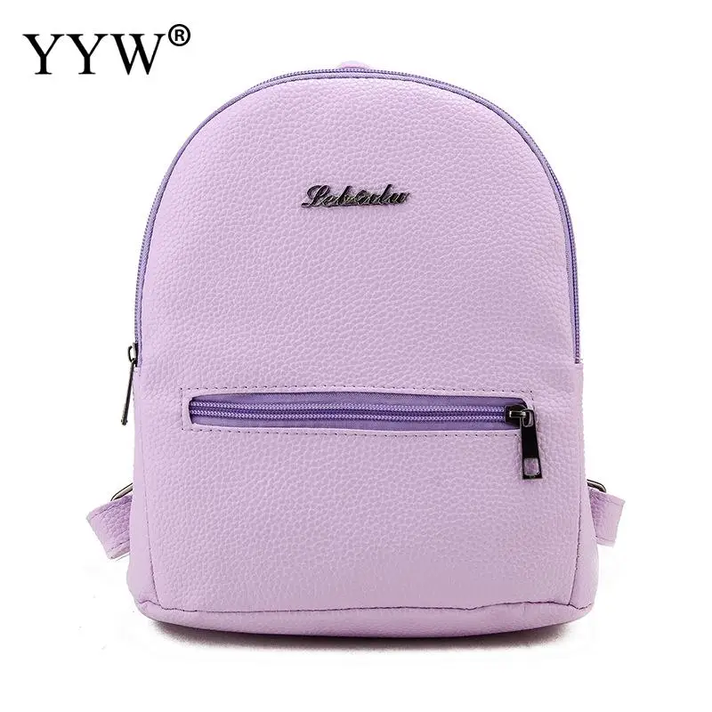 purple Модный маленький рюкзак ярких цветов из искусственной кожи для девочек, Милая Мини сумка через плечо в духе колледжа, женская сумка высокого качества - Цвет: purple