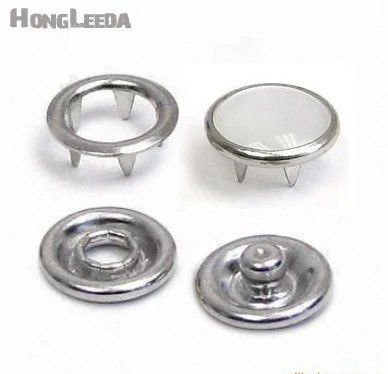 

DIY 200sets/lot 8/10.5/12mm 4 part buttons white pearl prong snap button fastener nickle color FP-020