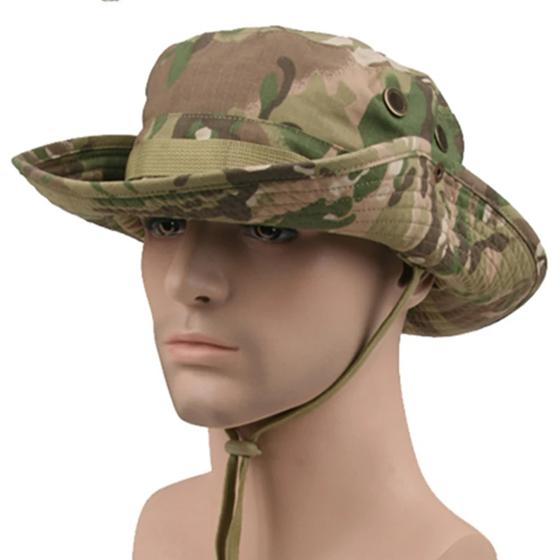 

Outdoor tactical Airsoft Sniper camp Boonie Hats Nepalese Shade Cap Mens American Army Military Camouflage sun Fisherman's hat