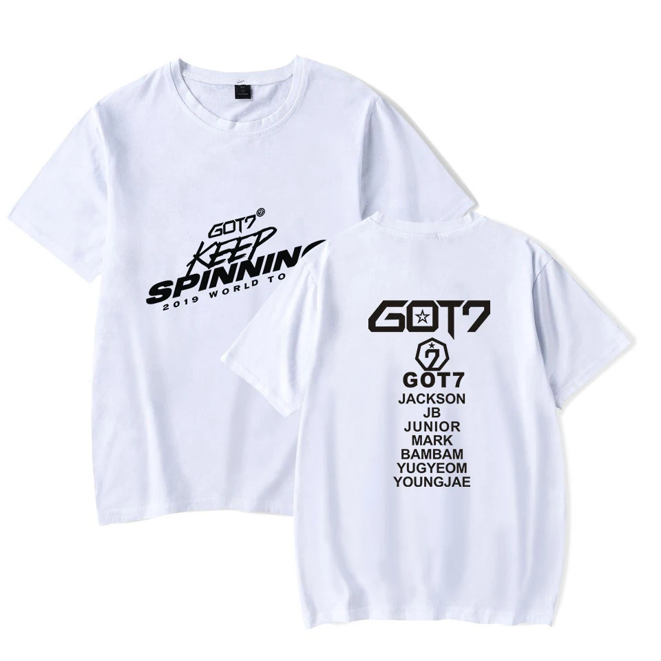2019 KPOP GOT7 WORLD TOUR держать новая модель 2D принтом Футболка для женщин/мужская одежда