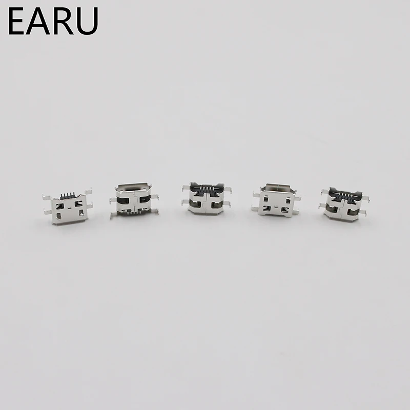 10pcs Micro USB 5pin B type 0.8mm Female Connector For Mobile Phone Mini Jack Charging Socket Four feet plug | Обустройство дома