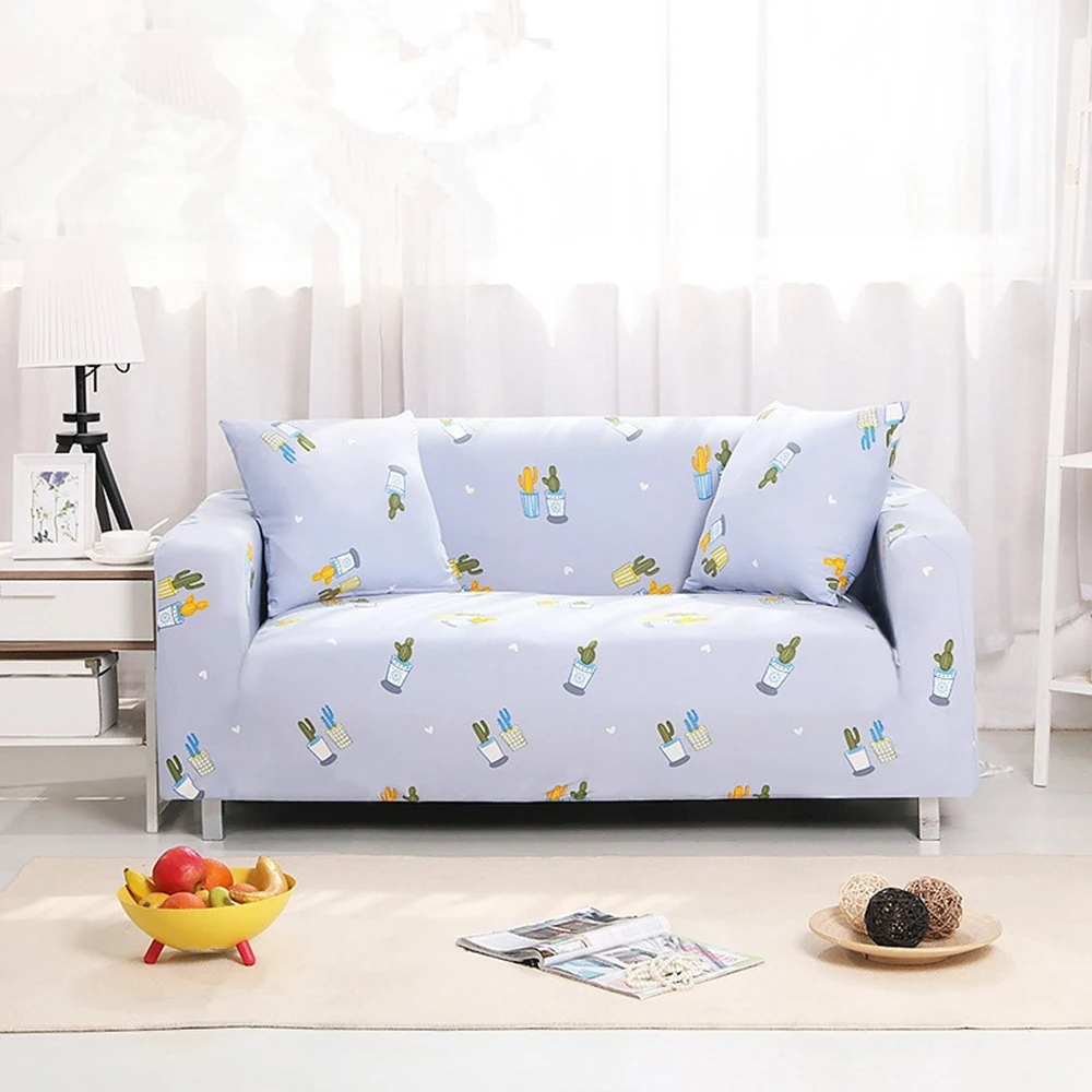 Бело голубой сетчатый чехол для дивана Трехместный простой 3 Плаза защитный и