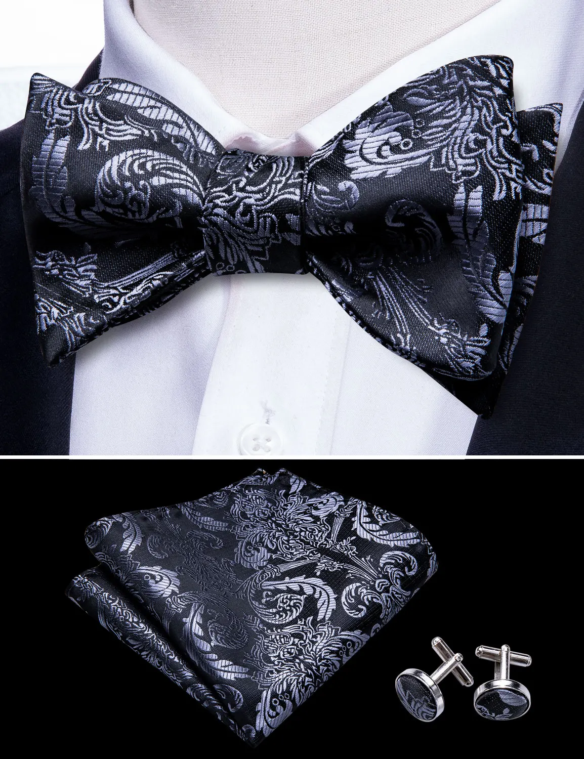 Свадебный бантик набор Подарочная коробка Барри. Ван дизайнерские Hanky запонки 100%