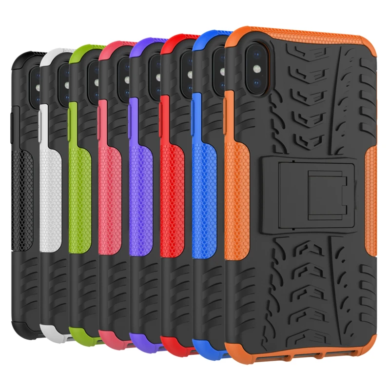 Армированный чехол для телефона с подставкой iPhone X 7 8 Plus 6 6S 7Plus XR XS Max сверхпрочный