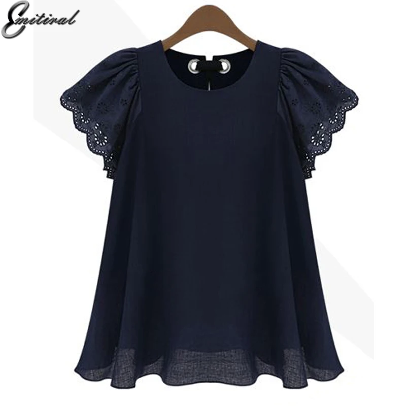 Женская футболка летняя кружевная большого размера 4XL|casual tee|fashion teeswomen t shirt cotton |