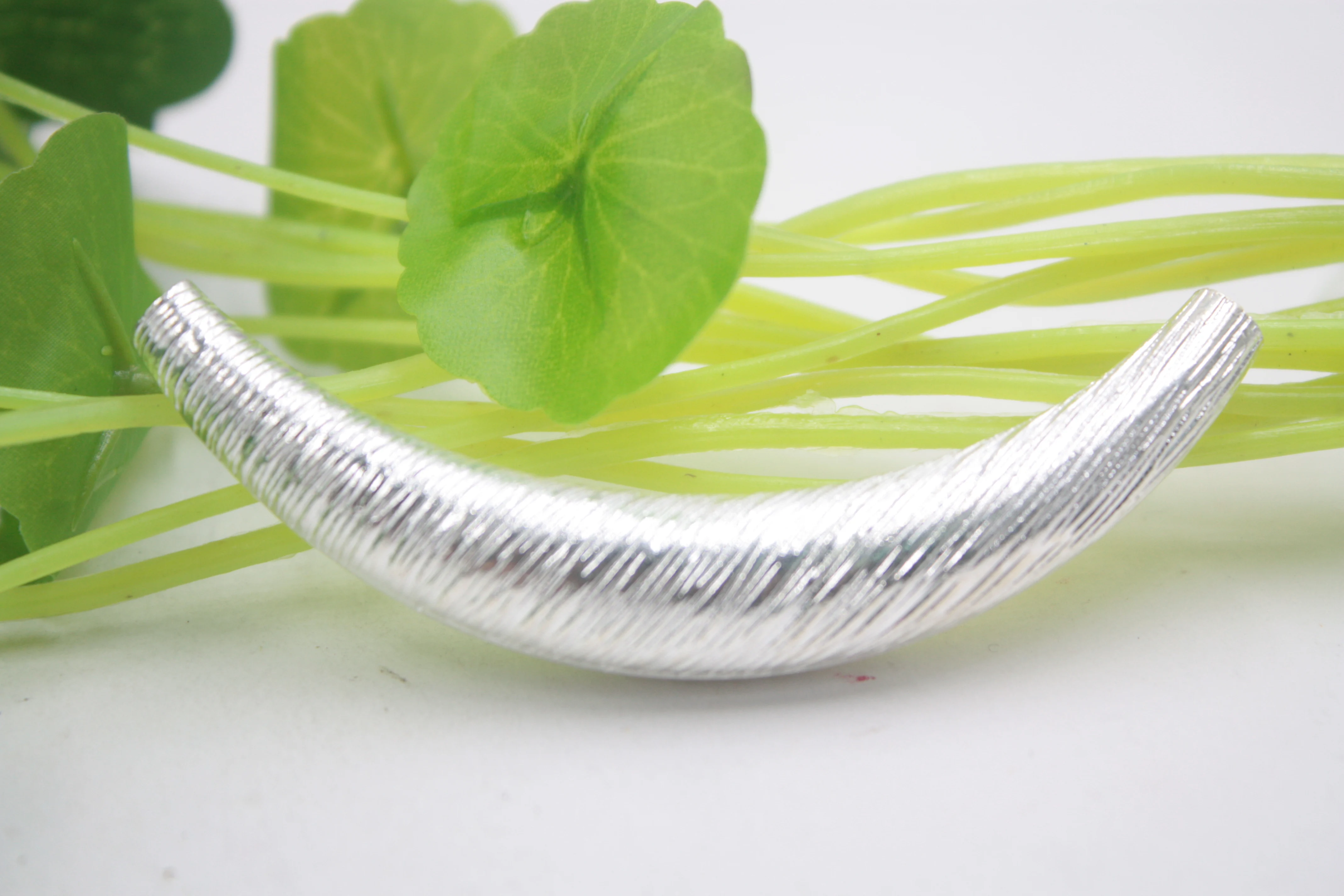 

Real S925 Silver Pendant For Men Women Bent Pipe Tube 75*13mm New Gift New Gift