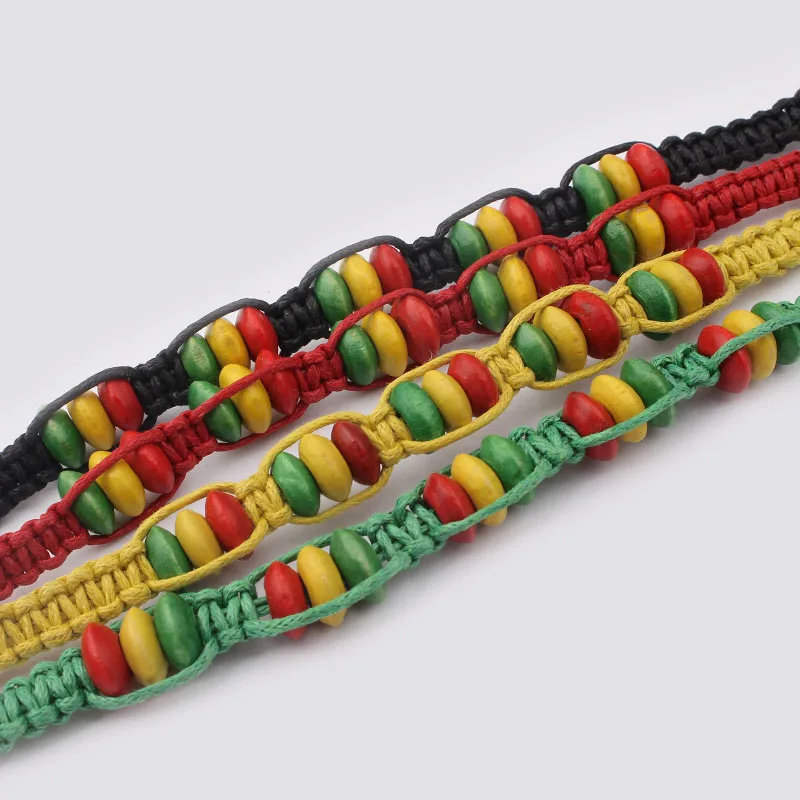 12 шт./лот смешанные регги деревянные бусины Jamaica Rasta Surfer Boho дружеские