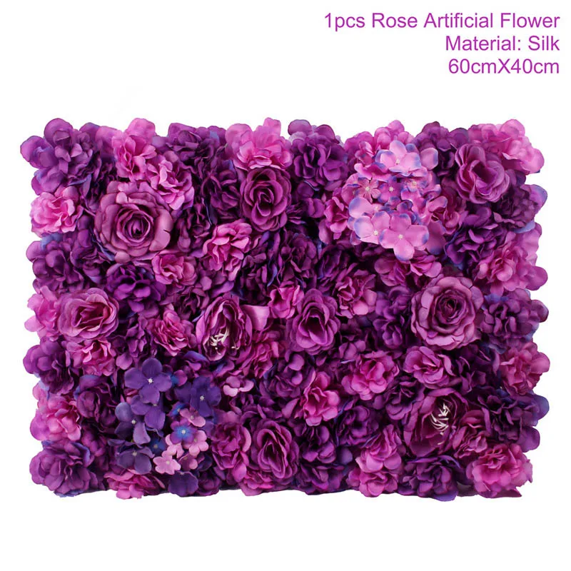 Purple FENGRISE 40X60 см светильник цвета шампанского искусственный Шелковый цветок розы свадебное украшение панели настенные декоративные шелковые гортензии завод - Цвет: Purple
