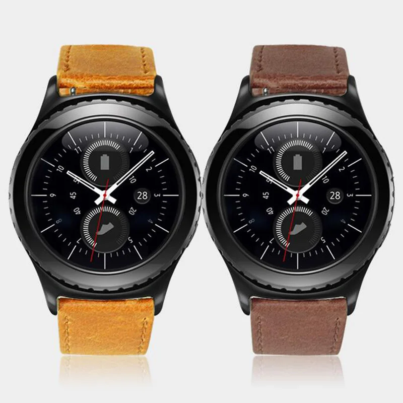 Кожаный ремешок Crazy horse для Samsung gear s3 наручные Смарт часы браслет iWatch|leather watchband|watch