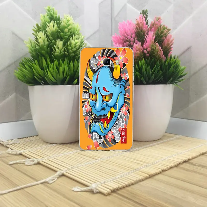 Для Samsung Galaxy A3 A5 A7 J2 J3 J4 J5 J6 J7 J8 2016 2017 2018 Coque Shell мягкий TPU чехол японский Oni Hannya маска
