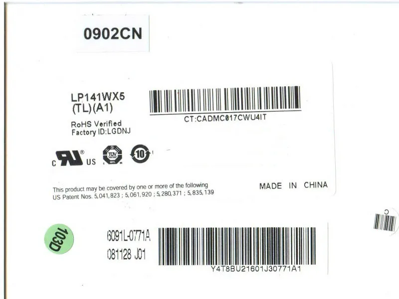 LP141WX5 TL A1 TLA1  - 1280*800