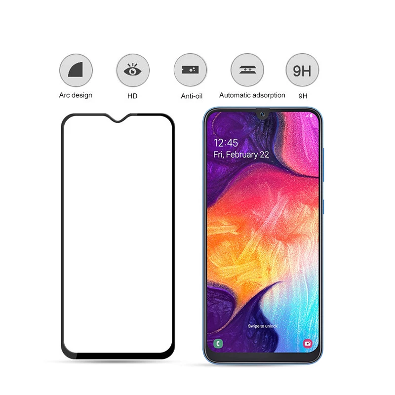 Закаленное стекло 9H для Samsung Galaxy A50 A30 A40 a 50 Защитное экрана A70 A80 A90 A20 A10 M30 M20