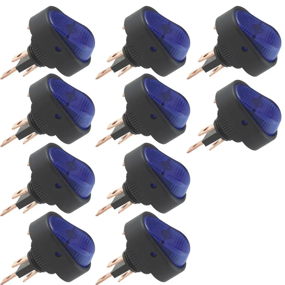 

EE support 10 Pcs 12V 30A Heavy Duty OFF/ON Rocker Switch Colors LED Auto Car Toggle Switch