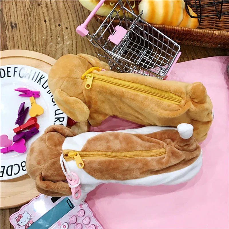 Брелок для ключей такса плюшевые брелки с собаками пенал чехол милыми животными