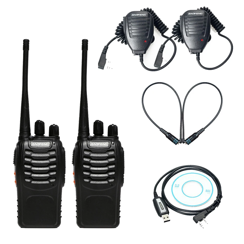 Рация Baofeng 2 шт. рация CB Radio + USB кабель для программирования CD-диск ручной микрофон