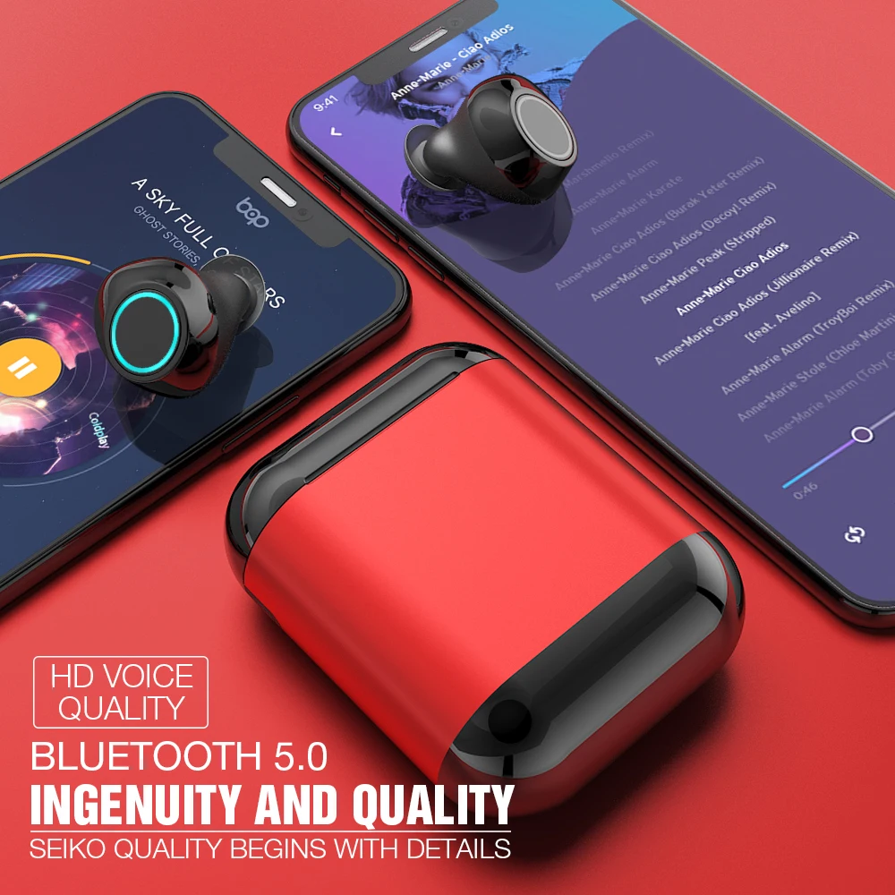 TWS наушники беспроводные наушники Bluetooth наушники стерео гарнитура наушники для телефона с зарядным устройством Bluetooth наушники