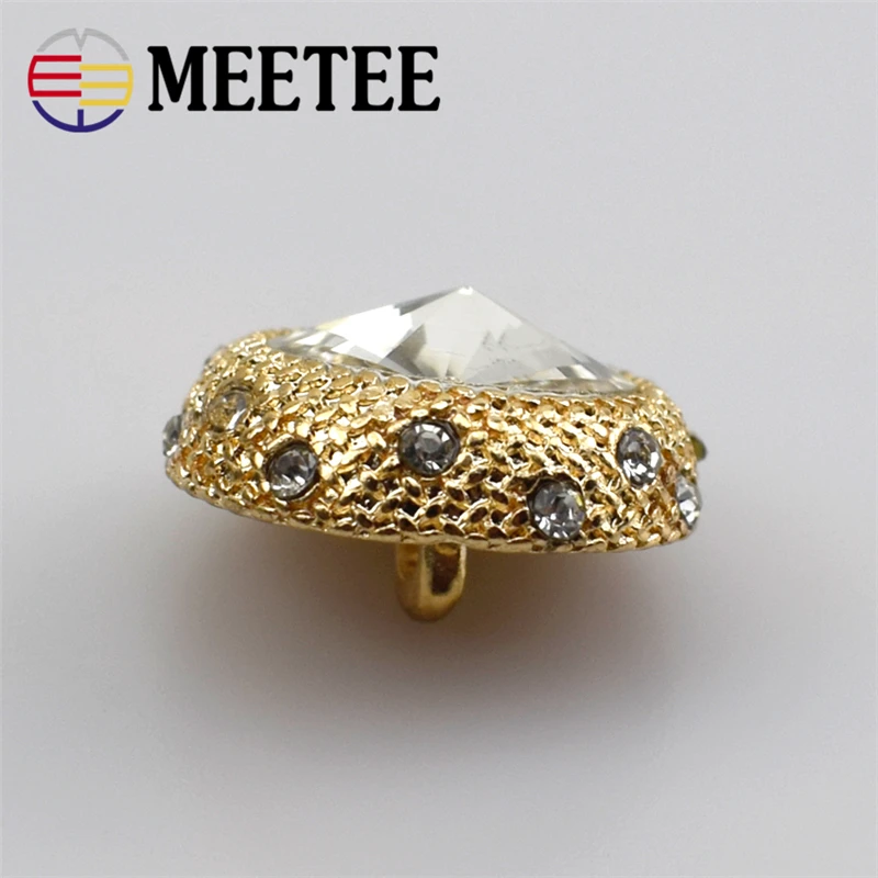 5 шт. высокого класса Meetee 20 мм круглый горный хрусталь пуговицы пальто одежда шитье декоративные кнопки для меха алмазная пряжка DIY ремесло AP2276